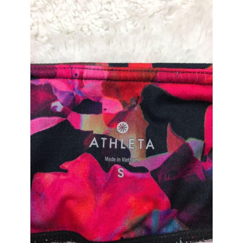 Athleta Mystique Chaturanga Capri Leggings Small Mesh Red Cropped - Picture 3 of 7